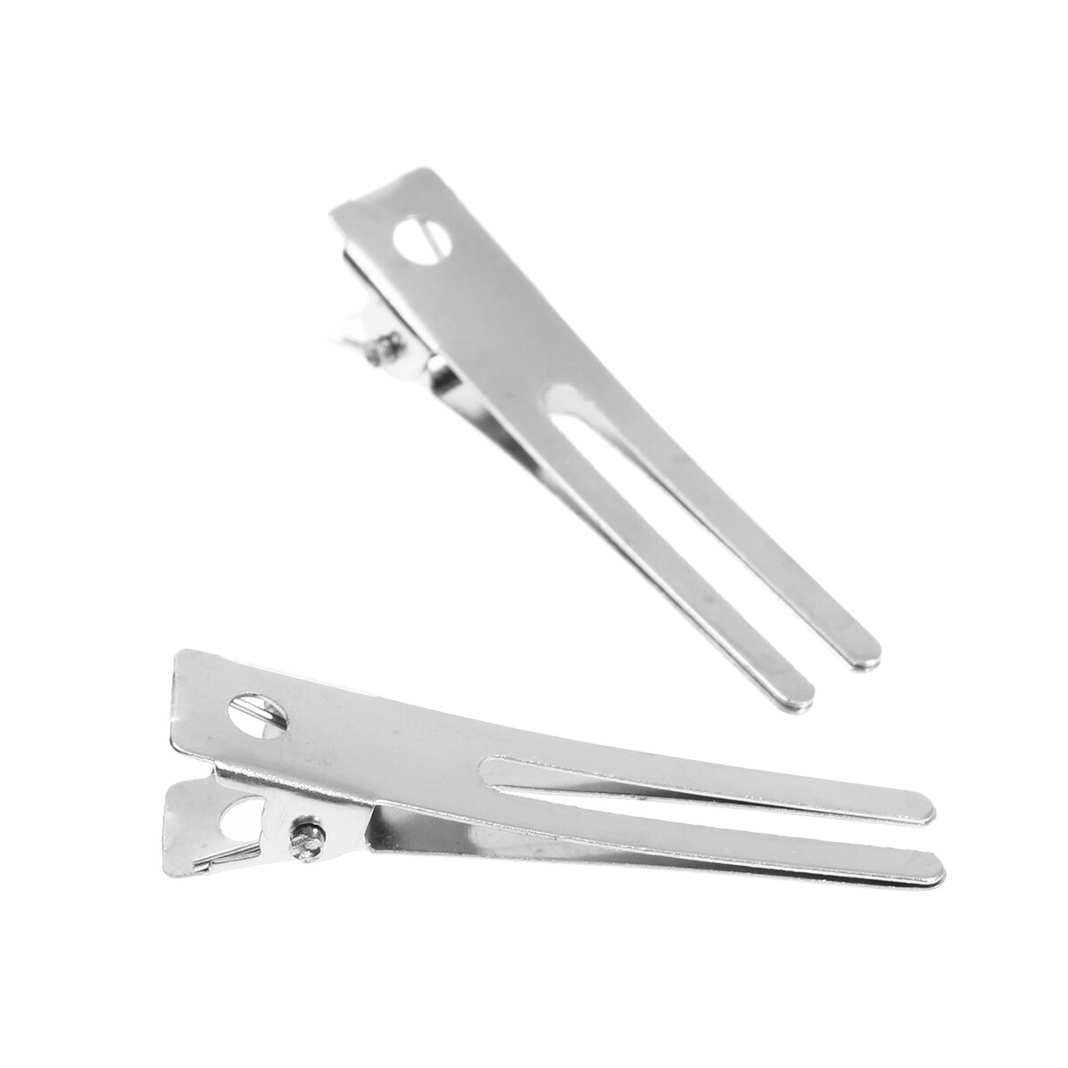 50pcs Silver Double Prong Alligator Hair Clips Metal Alligator Clips: Default Title