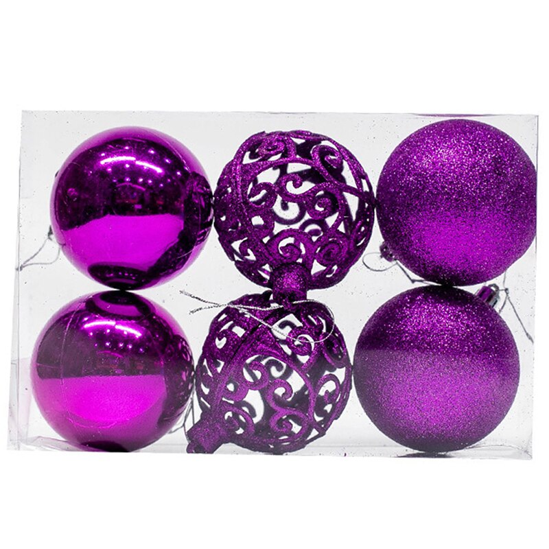 6 stuks/set 6cm kerstboom decoratieve bal ornamenten hanger zilveren uitgeholde kerstbal decoratie kerstballen voor kerstmis