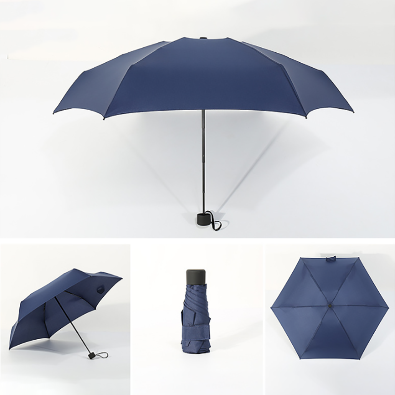 Mini Opvouwbare Paraplu Zonnescherm Uv-bescherming Handleiding Open Vijf Fold Paraplu Waterdichte Mannen En Vrouwen Draagbare Paraplu