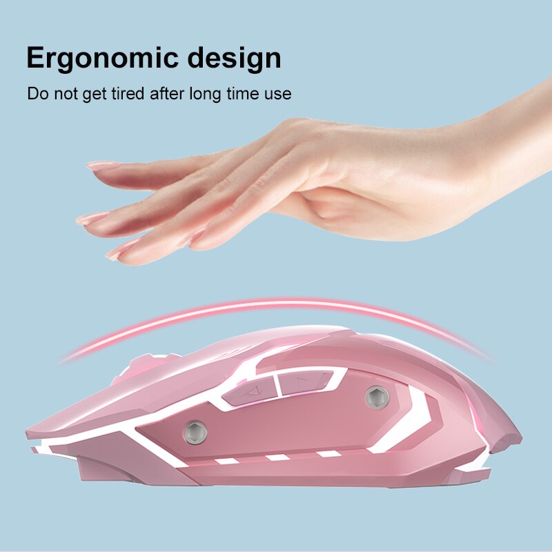 Drut pod mysz do gier cichy mysz ergonomiczna 4 klawisze podświetlany Mini magiczna mysz dla Laptop komputer dla graczy cicha mysz prezent dla dziewczyny