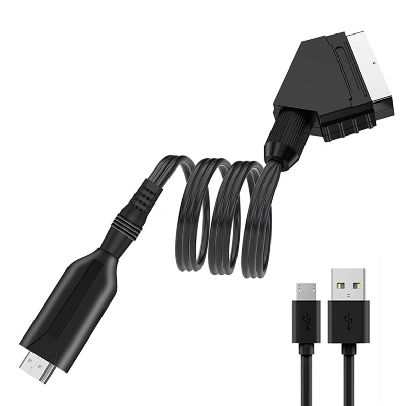 Hdmi-kompatibel till scart-adapter video- och ljuduppgraderingsomvandlare pal/ntsc för hd-tv dvd-box signaluppgraderingsomvandlare tillbehör