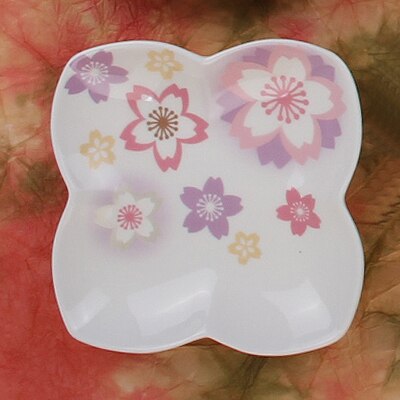 Ceramic Small Plate Cherry Blossoms Dessert Dish Japanese-Style Porcelain Sushi Tray Household Porcelain Tableware: E