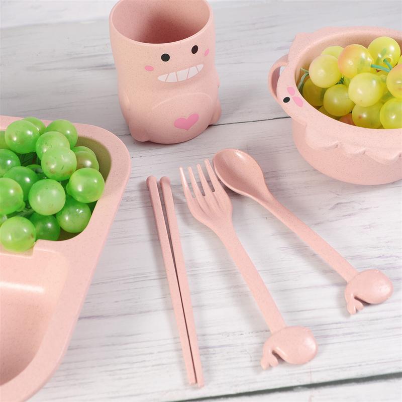 1 Set Restaurent Serving Plates Dinosaur Theme Kids Flatware Cartoon Children Tableware Set Cretive Dinnerware For Kids Child