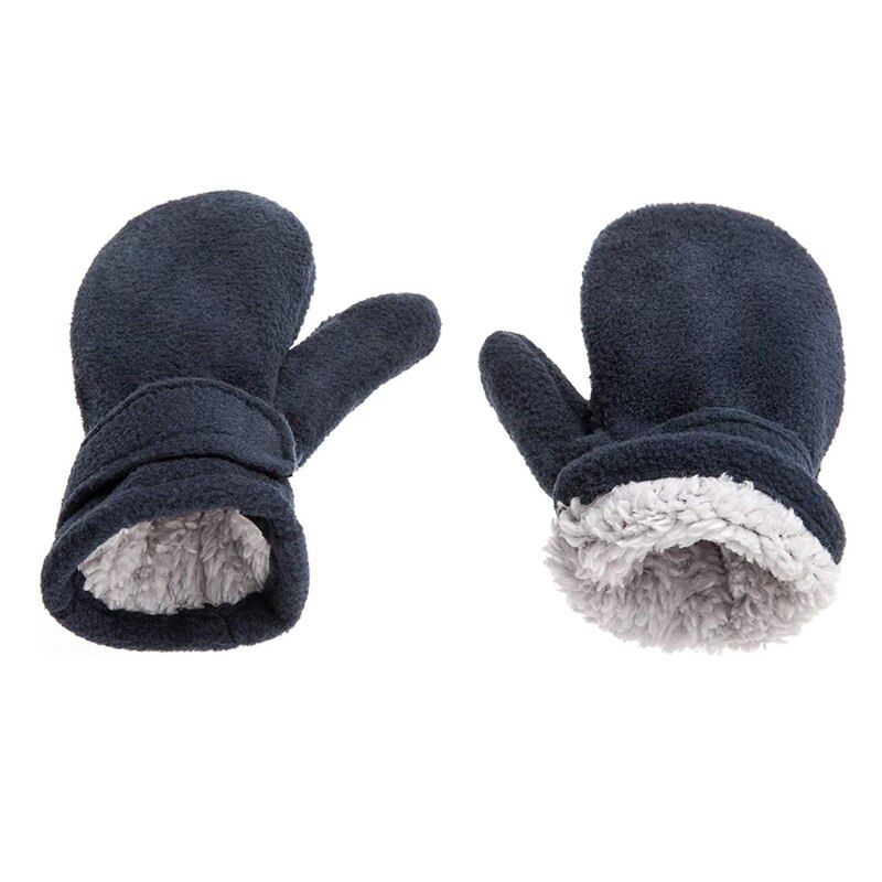 Winter Warm Dikker Baby Handschoenen Peuter Infant Winter Wanten Gevoerd Met Fleece Easy-On Baby Jongens Baby Meisjes Outdoor wanten: navyXL