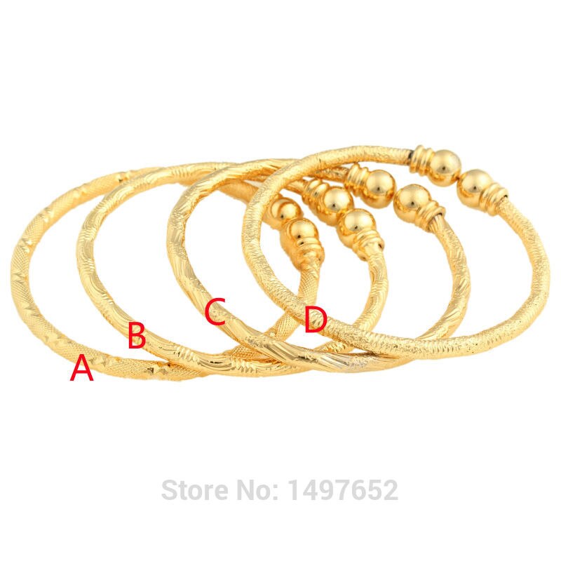 Bebê Pulseira de Ouro Jóias de luxo de Dubai Para Meninos Girls18k Gold Cor Etíope Crianças Bangles Jóias Pulseira