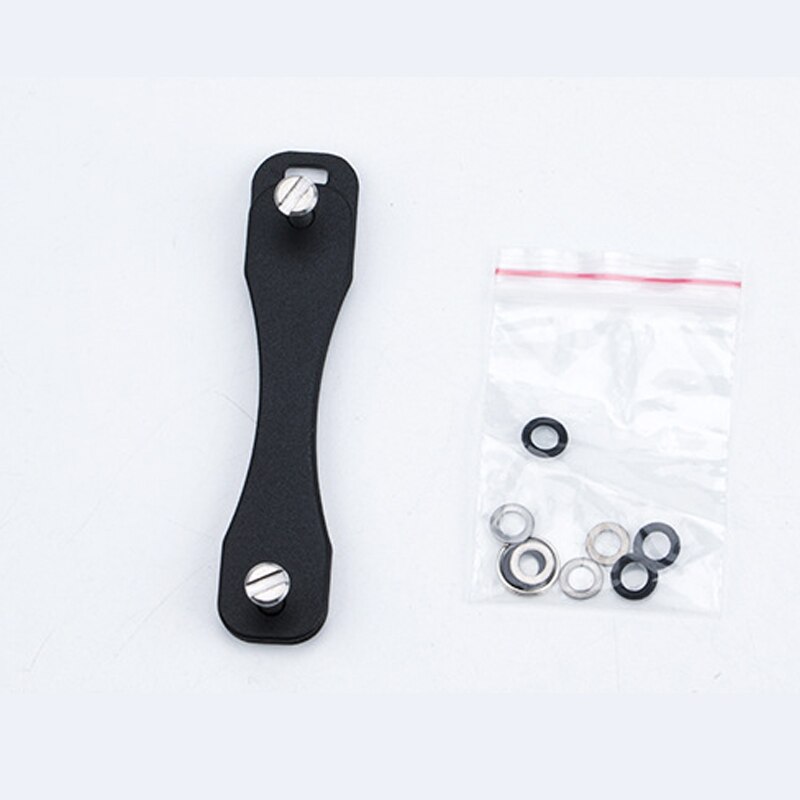 DIY EDC Pocket Sleutel Organiseren Smart Sleutelhanger Portefeuilles Metalen Autosleutels Houder Collector Huishoudster Sleutelhanger Ring Tool: Black