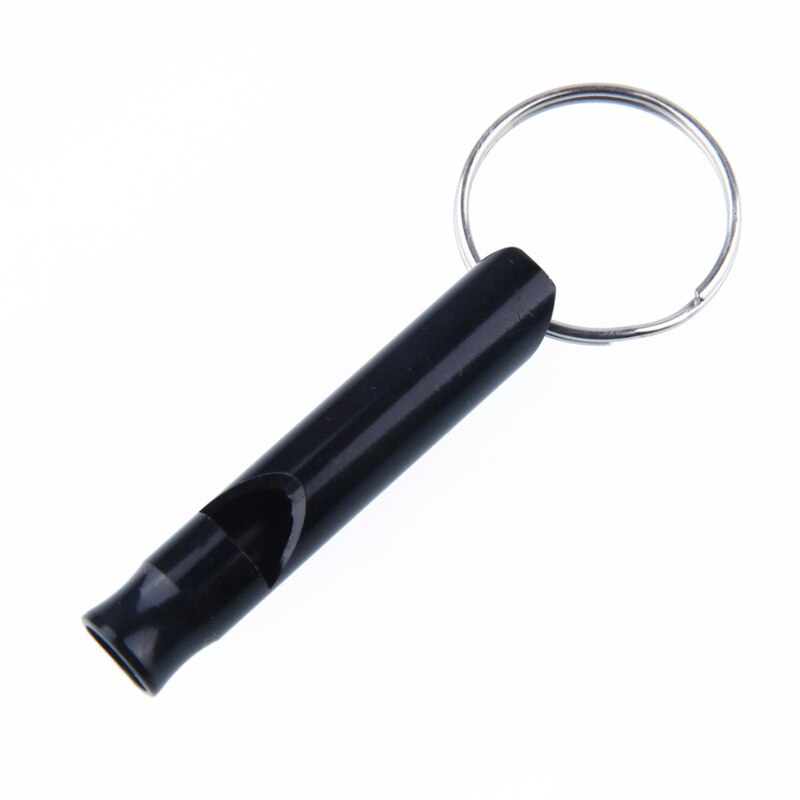 6cm aluminium reddingsfluitjes, multifunctioneel metalen fluitje, draagbaar reddingsfluitje voor buiten, sleutelhanger, duiventrainingsfluitje: Zwart