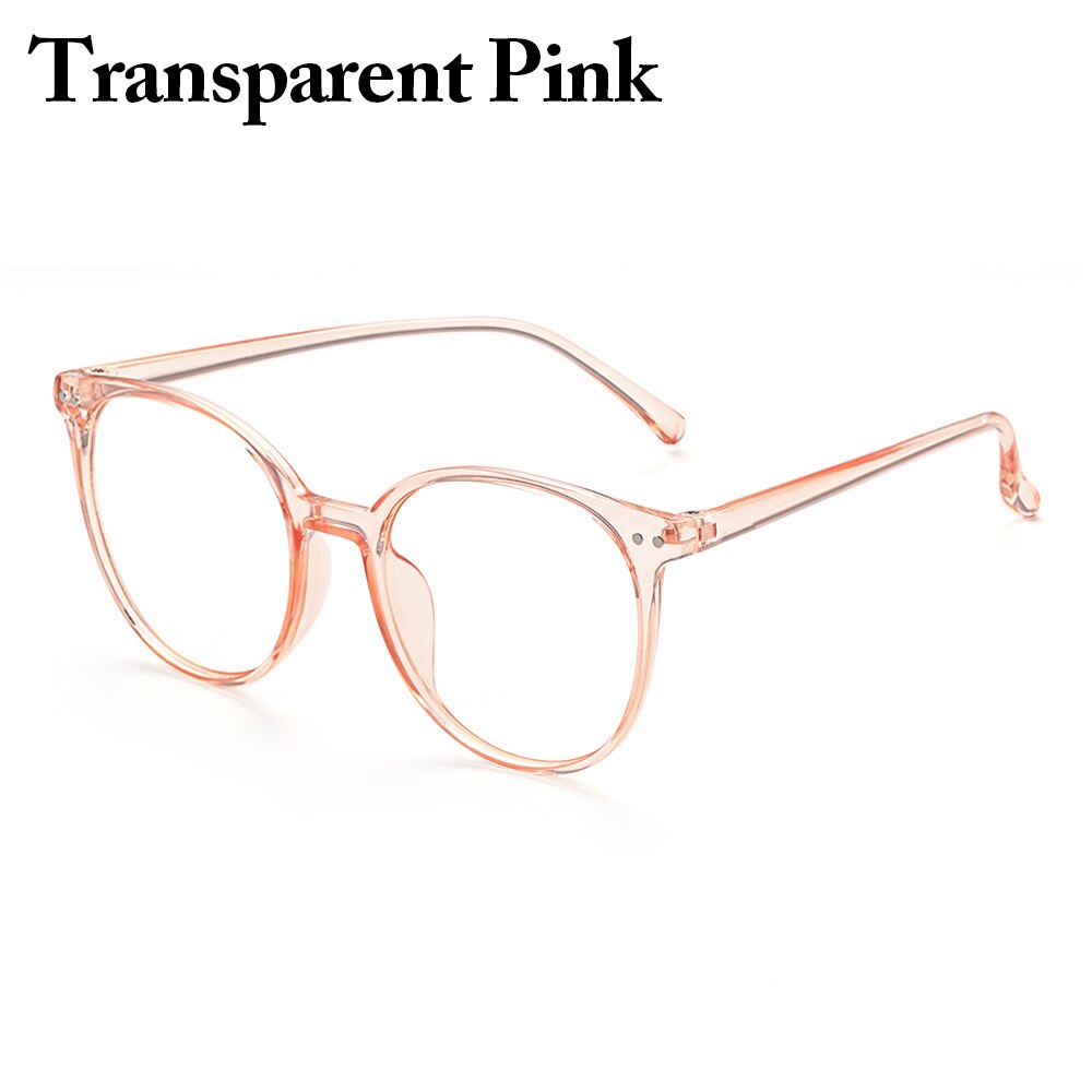 Lunettes Anti-rayon bleu, montures de lunettes optiques, ordinateur de jeu, bloquant la lumière bleue, monture ronde transparente: Type 2-Pink
