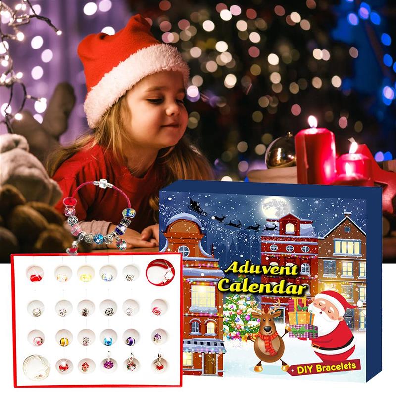 Kerst Diy Kralen Kerst Advent Kalender Blind Doos Glas Kraal Kristal Armband Voor Kleine Meisjes En Volwassenen: Default Title