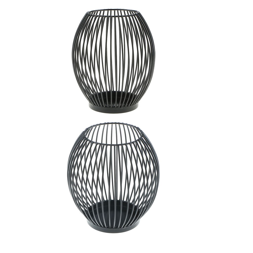 2 x vintage ijzeren metalen ambachtelijke kaarsenhouders van gaas, voor buiten in de tuin