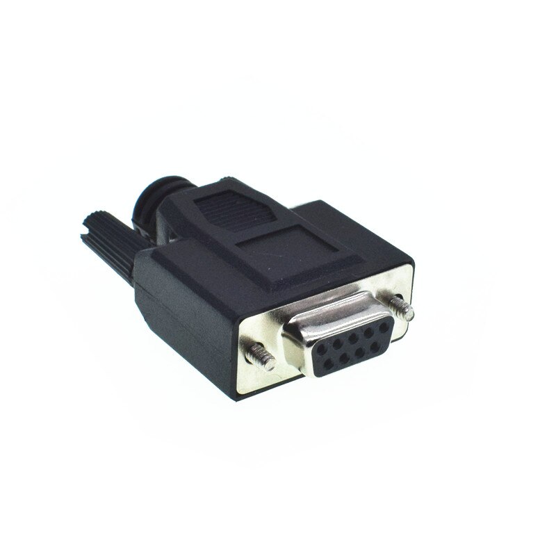 Connecteur sans soudure 9 broches DB9 pour femmes et hommes RS232, connecteur sans soudure: Female Screw Black