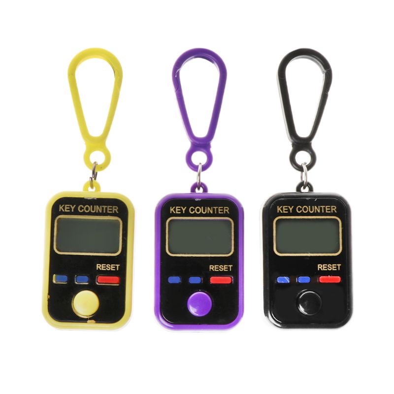 LCD Digit Electronic Tally Counter 0-99999 Keychain Finger Counter For Sewing Knitting Weave Tool Y5LD