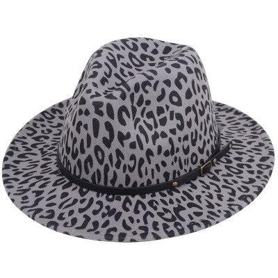 De Unisex duro fieltro Sombrero de Panamá Fedora Trilby sombreros gorras de mafioso de ala ancha: Gris