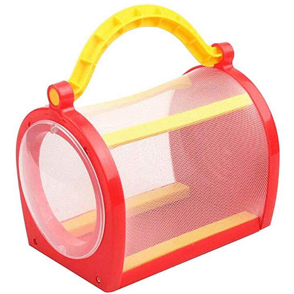 Kinderen Draagbare Plastic Insect Kooi Reptielen Living Doos Voeden Observatie Experiment Container: Red