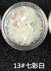 5g uregelmessige glitter godteri papir paljetter gjør-det-selv harpiks håndverk smykker dekor 21 farger tilgjengelig is mylar shell papir flak paillette: 13 fargerike hvite