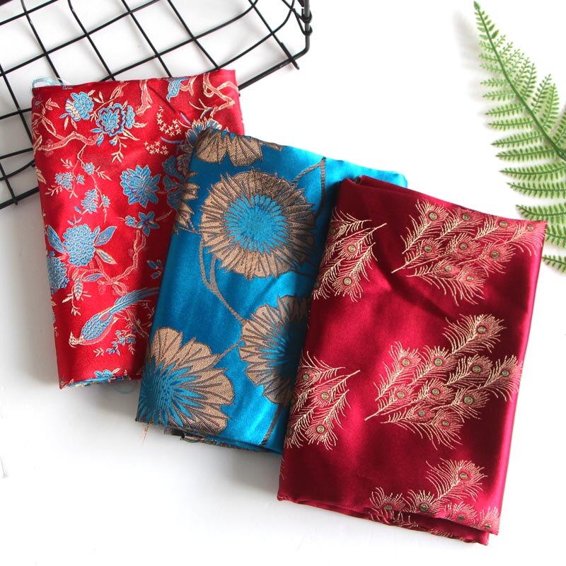 Yueton Lippenstift-Etui Im Chinesischen Stil – 4 Stück, Brokat Mit Stickerei, Mit Spiegel, 8,7x3,2 Cm