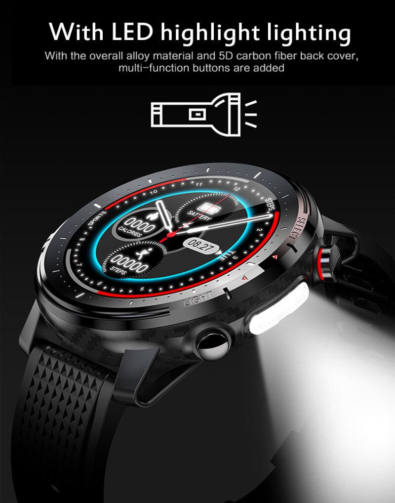 Smart Horloge Mannen Waterdichte IP68 Smartwatch Full Screen Touch Sporthorloge Hartslag Bloeddruk Bloed Zuurstof Gezondheid Tracker