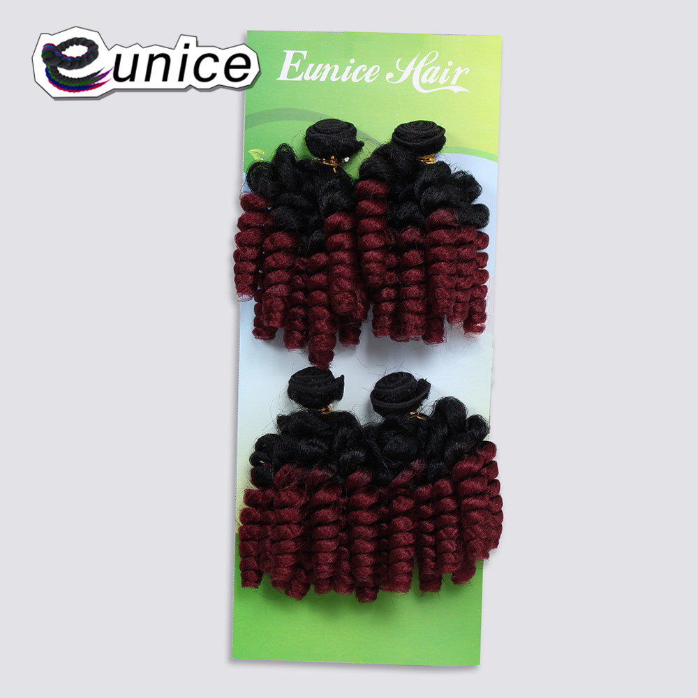 Eunice Funmi Curly Hair Bundles 4Pcs/Pack 18inch *4 Synthetic Hair Weave Ombre Color Grey/BUG/#30 Fiber Hair Extension