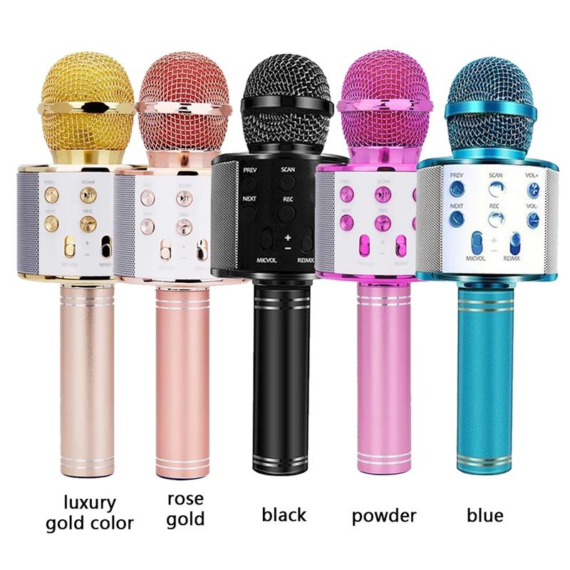 Portable Bluetooth Wireless Microphone Portable Home Party Handheld Karaoke Speaker Player Singing Recorder Mic For Ios Android