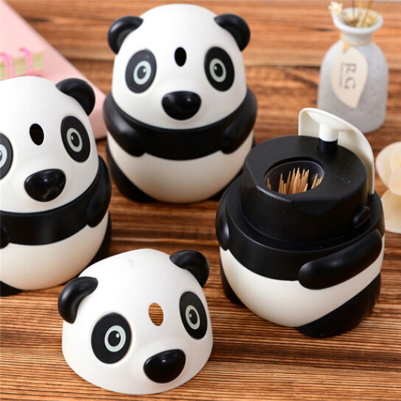 Automatic Toothpick Holder Cartoon Panda Box Personality Cute Feature Panda Toothpick Holder Toothpicks Box