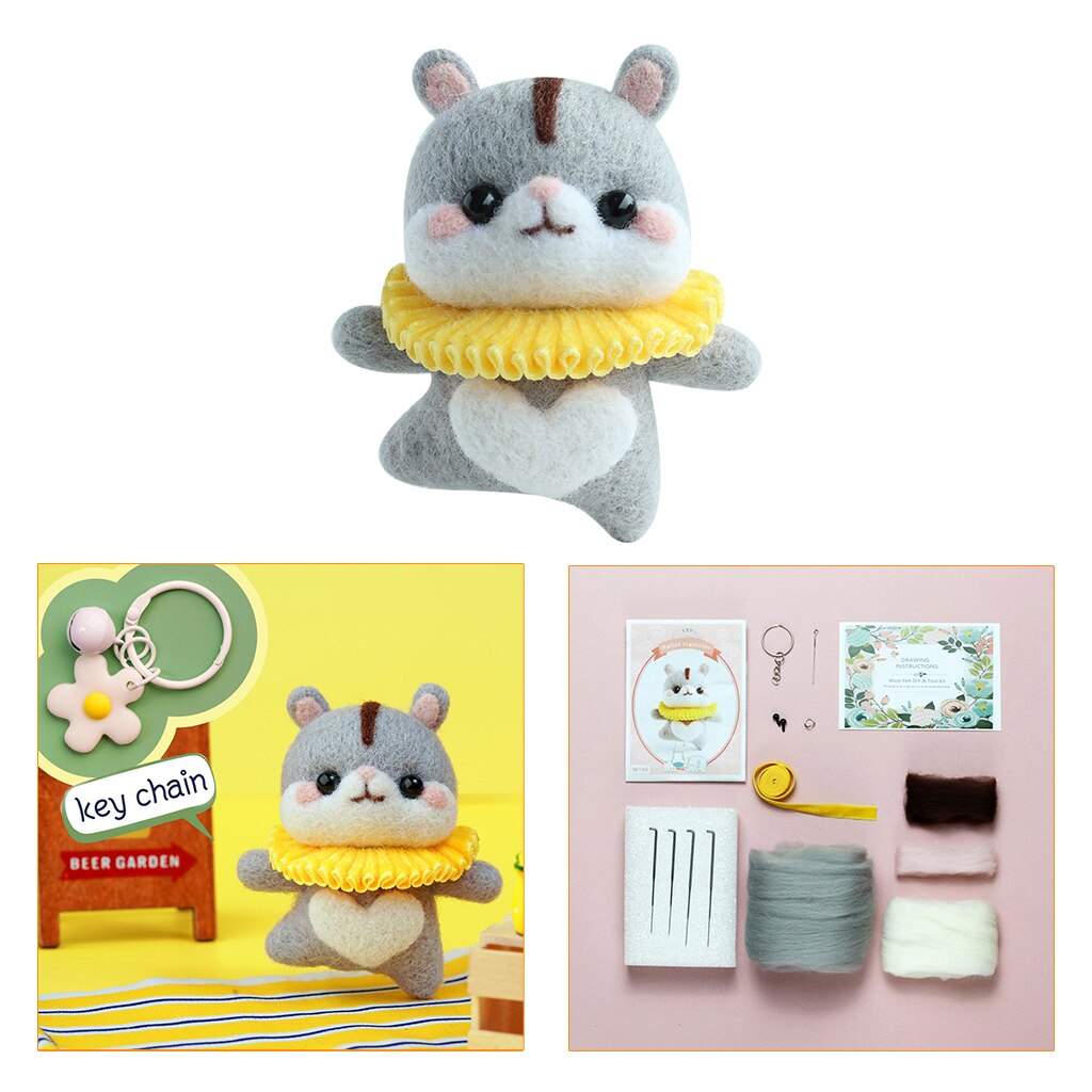 Naaldvilten Start Kits Voor Beginners Handgemaakte Wollen Leuke Animal Vilt: Hamster