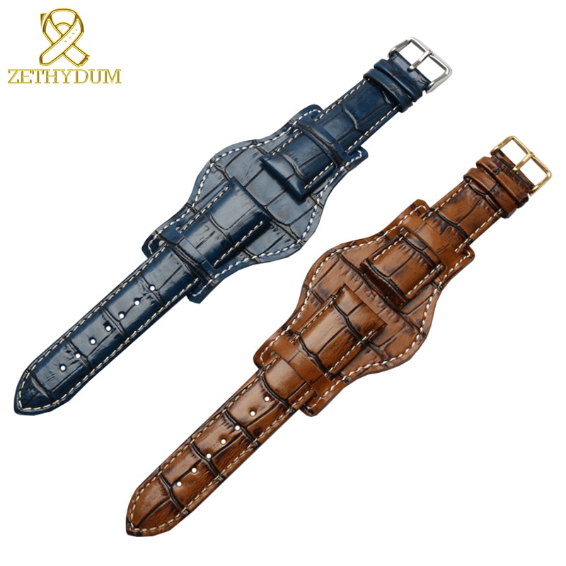 Lederen Armband 18 Mm 20 Mm 22 Mm Herstellen Van Horloge Riem Heren Horlogeband Met Mat Horloges Band Bamboe Graan polsband