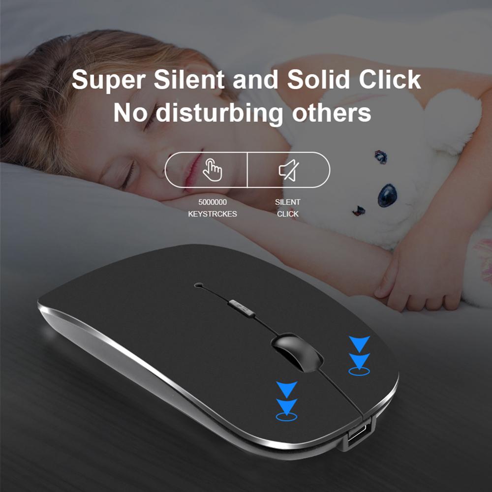 1600Dpi Wireless Mouse 2.4Ghz Classic Rechargeable Computer Mice Ultra-Thin Silent Mouse Mute For Laptop PC Office Notebook