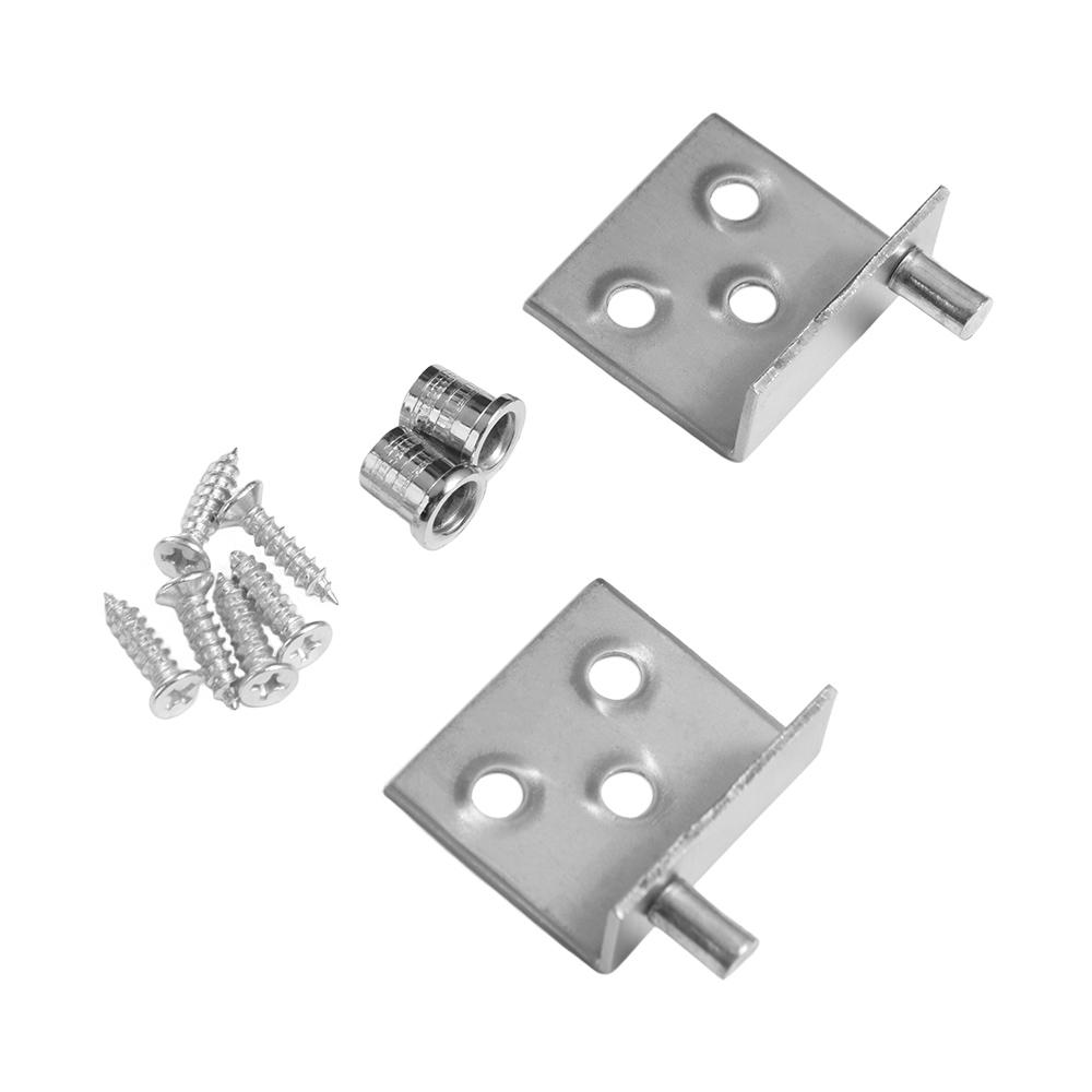 2 Stuks Multifunctionele Pivot Scharnieren Roestvrij Staal Met Bus Bovenste Onderste Scharnier Clips Zwart/Zilver Zware Verborgen As: WHITE