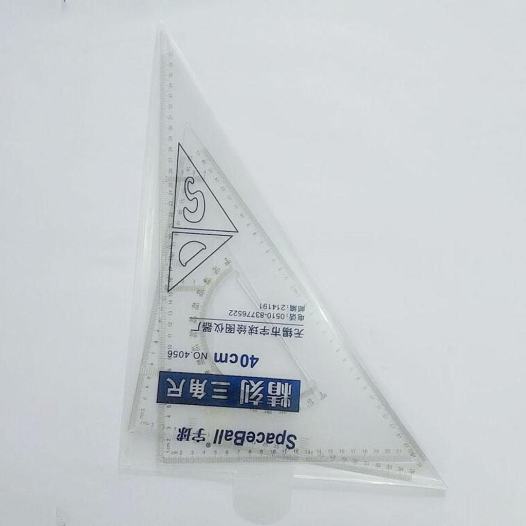 Geometry Ruler Math Tool Set Drawing Drafting Triangle Ruler W/ Grip Protractor