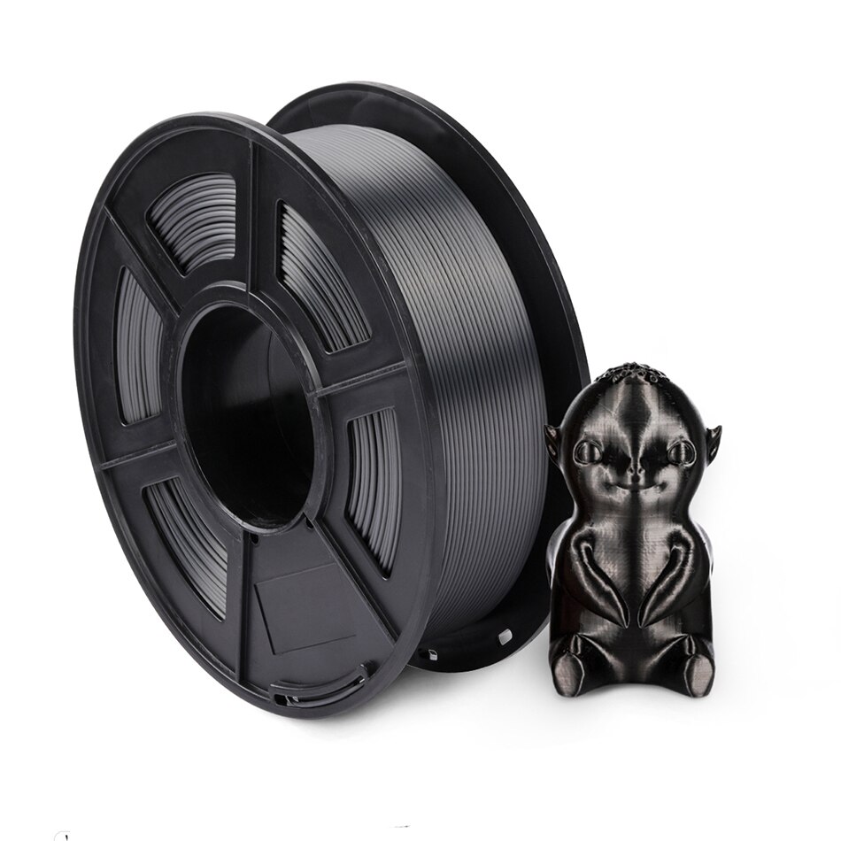 SUNLU Silk 3D PLA Filament 1.75 mm 1kg Close To Silk Feeling 3d Printing Material 3D Printer Filament Plastic PLA: Silk Black