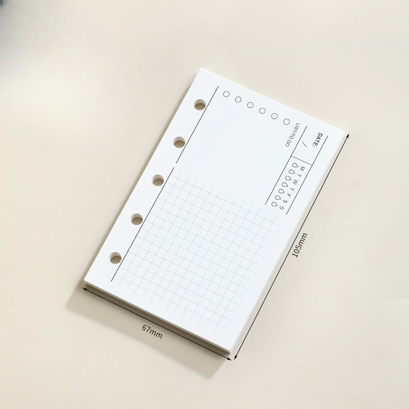 M5 løse ark notatbok refill spiralperm innvendig side rutenett blank linje dagbok agenda planlegger skoleartikler: Burgunder