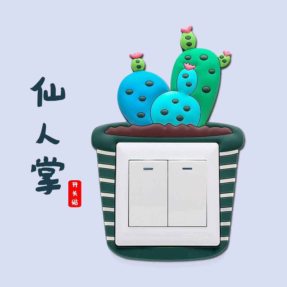 cute Luminous Cartoon switch sticker watermelon Strawberry orange pineapple for Home Decorations Cartoon Wall Sticker