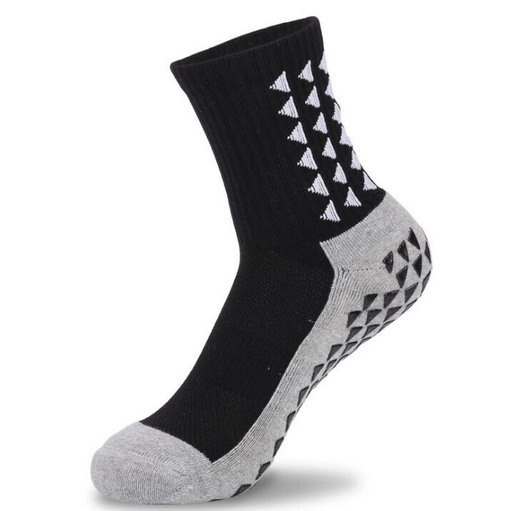 Vinter mænds fodbold sokker skridsikker håndklæde bund bomuld sport fodbold sok  eu 39-44: Sort