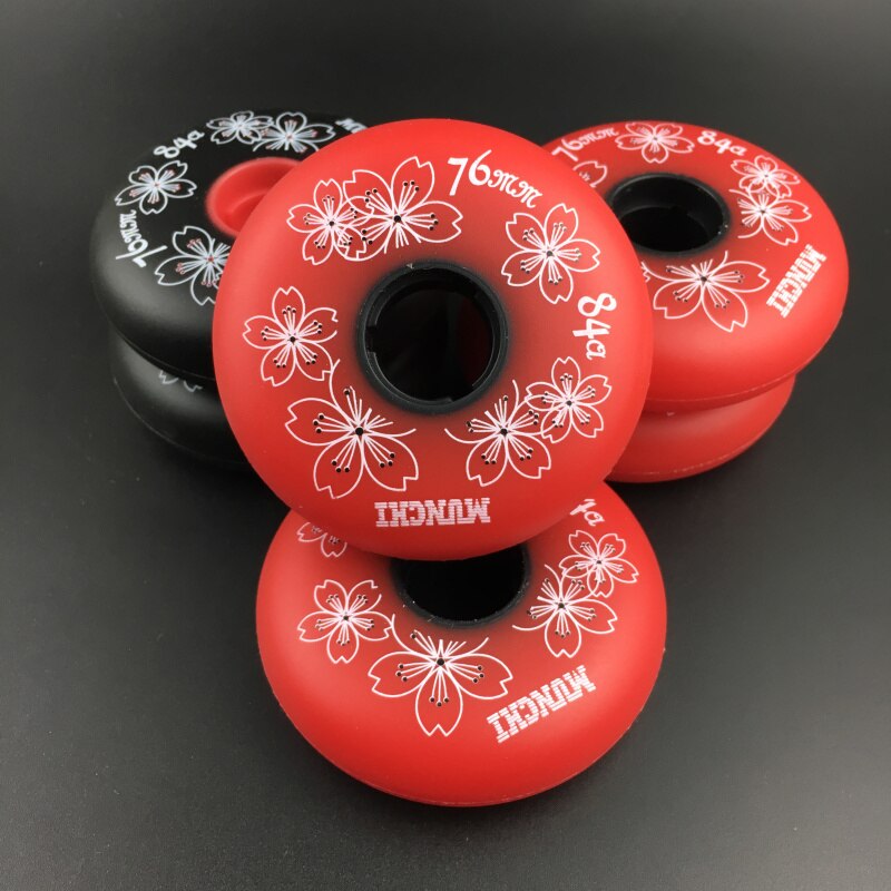 Rueda de repuesto para patines de Hockey sobre ruedas 84A de alta elasticidad con de flor de cerezo accesorios deportivos 72-76-80mm 4 unids/lote