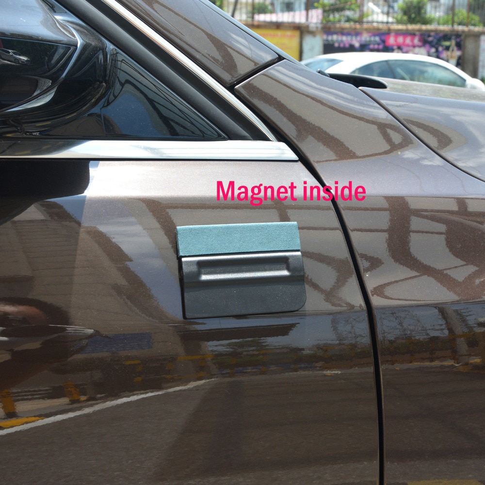 Foshio karbonfiber film magnetisk folie nal uten riper semsket filt vinyl bil wrap magnet skraper automatisk vindusfarging verktøy
