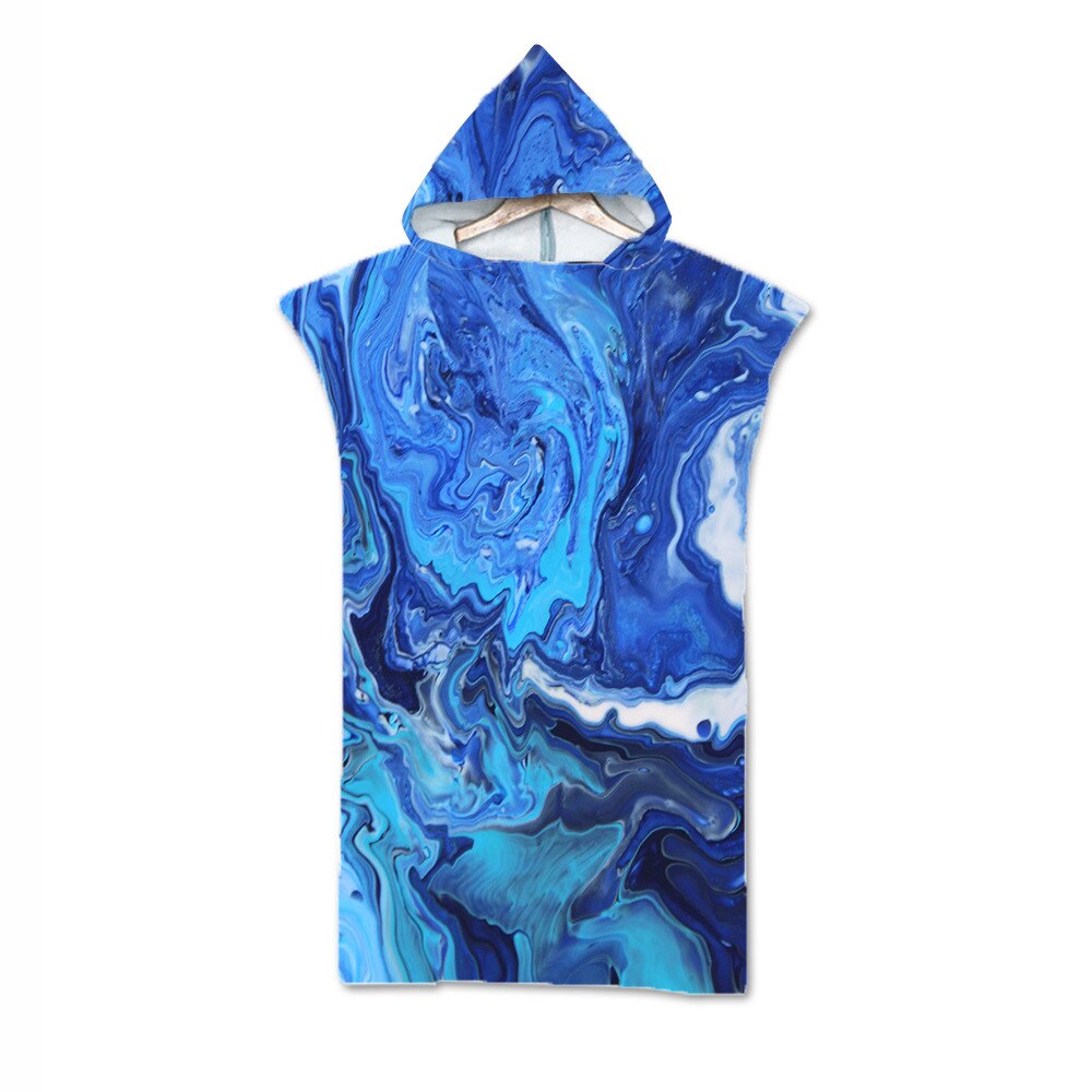 Fluss Gold aufbringen Mikrofaser Gedruckt Mit Kapuze Strand Schlecht Handtuch Für Erwachsene freundlicher Schnell Trocken Schwimmen Schwimmbad Poncho Mantel Bademantel: M / Lila