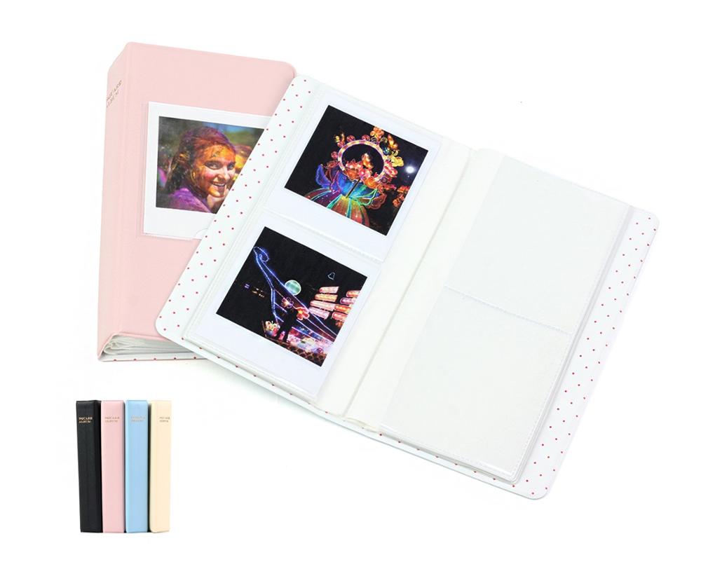 Caiul fotoalbum til fujifilm instax firkant  sq20/sq10 /sq6/ sp -3(64 fotos )(3.39 x 2.83 tommer) fotorammer-hvid / sort / blå / lyserød: Fotoalbum - lyserød