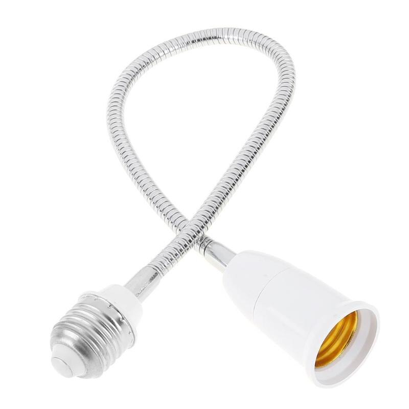 Fleksibel udvid  e27-e27 lampe pære adapter stikforlænger konverter adapter væg lampe sokkel holder inde hjem