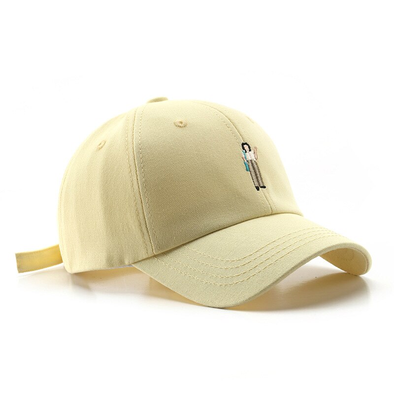 Mode Baseball Cap Voor Vrouwen Casual Snapback Hoed Katoen Dames Borduren Hoeden Lente Meisjes Paardenstaart Cap Verstelbare: YELLOW