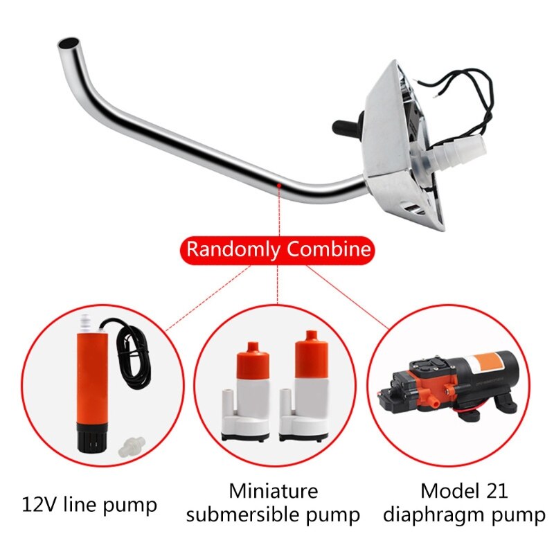 12V Water-Tap Stainless Steel Kitchen Sink Faucet Electrically Controlled Faucet Rotatable RV Boat Faucet