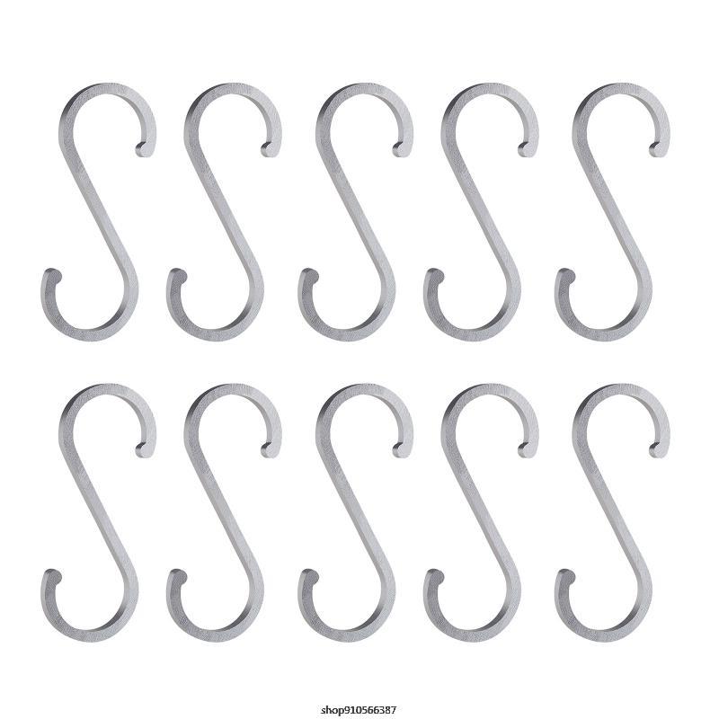 S Shape Hanging Hook Stainless Steel Double S Shaped Storage Hooks for Home Kitchen Bathroom Cabinet Door Key Towel: XL Silver