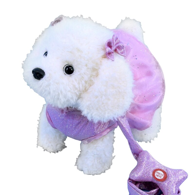 Jouet en peluche électrique avec laisse pour enfants, chiot, jouet de marche, Simulation de chant, danse, chien, musique, chien mécanique: Pink