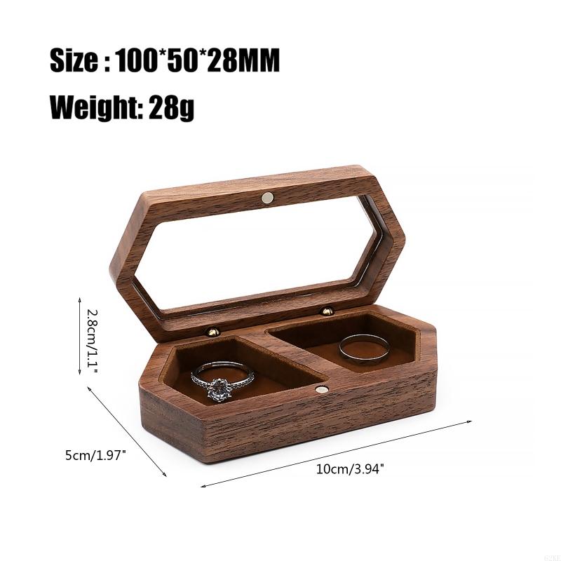 exquisit Walnussholz Ring Kasten Schmuck Organizer Anzeige Ring Aufbewahrungsbox Reise für fallen Schmuck Präsentation Kasten