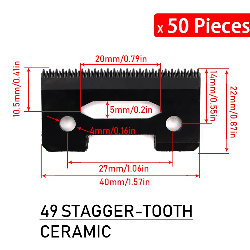 Cuchillas de cerámica móviles de repuesto para cortadores de cabezal de corte WAHL 5 Star Series Stagger y dientes estándar