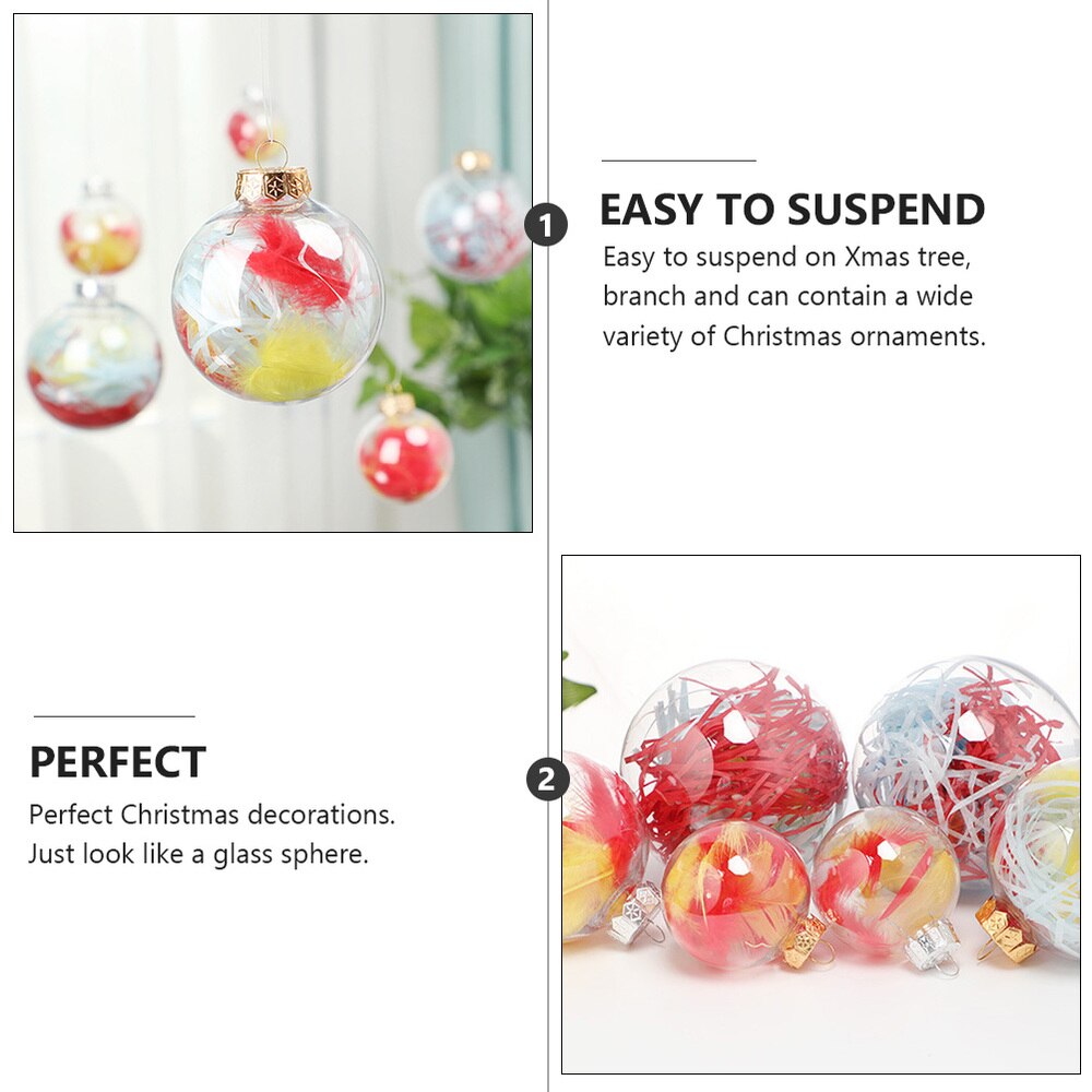 6Pcs Decorative Ball Transparent Ball Hollow Ball Hanging Ball Decor for Home Festival Party