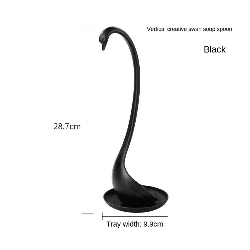 Zwaan Pollepel Lepels Met Lade Zwaan Vormige Pollepel Speciale Swan Lepels Nuttig Keuken Koken Tool Plastic Pollepel Thuis Tafel Decor: Black
