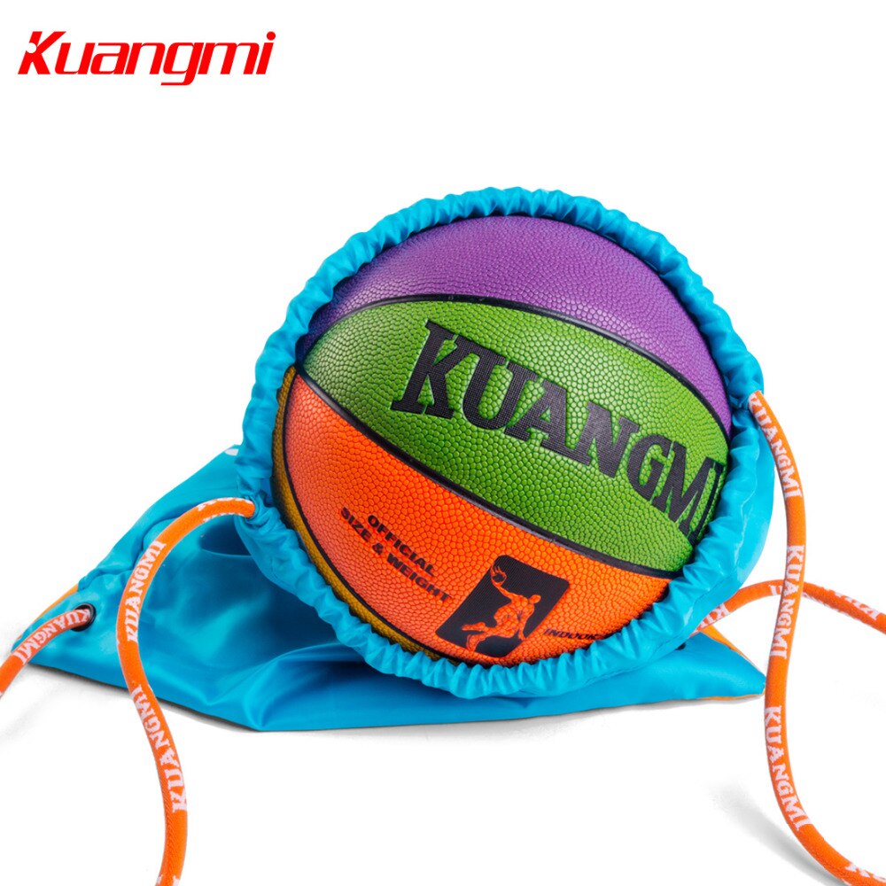 Kuangmi børnebasket basketball rygsæk justerbar skulderrem fodbold volleyball sammenklappelig rygsæk rygsæk børnebold opbevaringspose