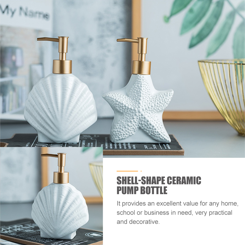 Bathroom Ceramic Shampoo Pump Bottle White Ceramic Soap Dispenser Pump Bottle