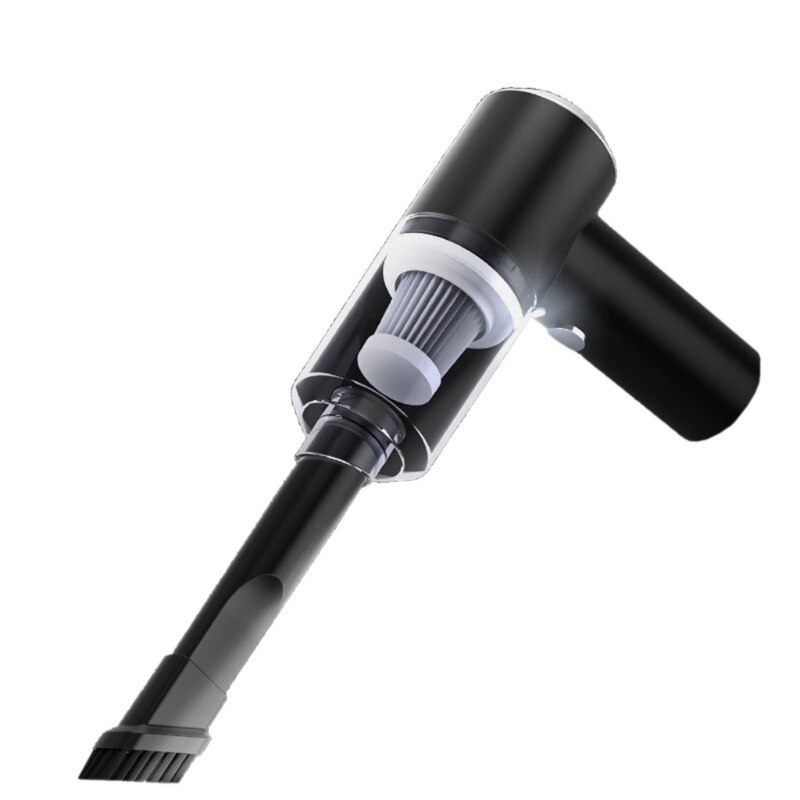 Mini Cordless Handheld Keyboard Drawer Vacuum Cleaner with LED Lamp Pet Hair Powerful Cyclonic Portable USB for Car Home: Black