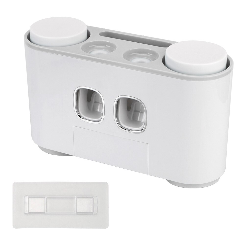 Toothbrush Holder Wall Mounted Automatic Toothpaste Dispenser Toothbrush Toothpaste Cup Storage Toothpaste Squeezers: GRAY